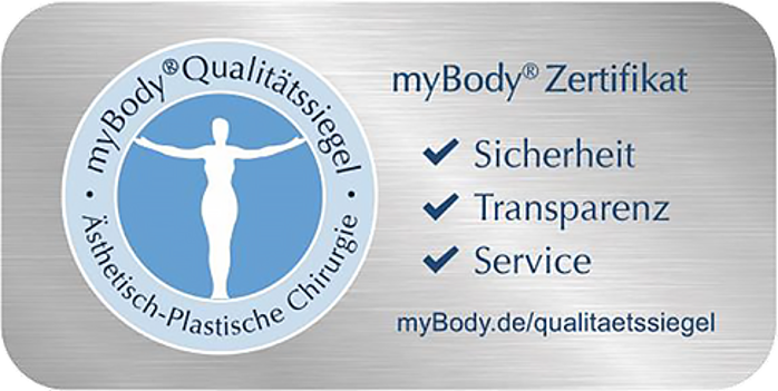 myBody Qualitätssiegel für Ästhetisch-Plastische Chirurgie mit den Merkmalen Sicherheit, Transparenz und Service. myBody Qualitätssiegel für Ästhetisch-Plastische Chirurgie mit den Merkmalen Sicherheit, Transparenz und Service.